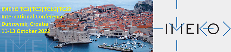 Header logo of IMEKO's TC3-TC5-TC16-TC22 International Conference, 11-13 October 2022 in Cavtat, Dubrovnik, Croatia.